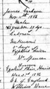 James Graham Death Entry - Howick Ontario 1886