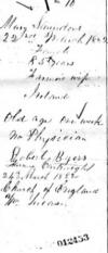 Mary Saunders Death Record from Durham Co Ontario