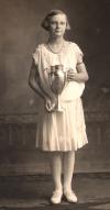 Young Vera Scott Holding Trophy